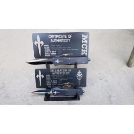 2 tier Microtech Marfione custom display rack ultratech Combat Troodon Cypher