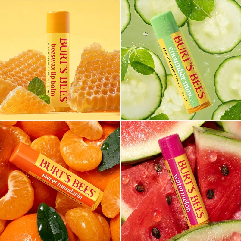 Burt's Bees Kit Freshly Picked Lip Balm 4 unidades