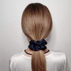Sufermoe 6 Pcs Satin Silk Hair Scrunchies, Navy Blue, Soft