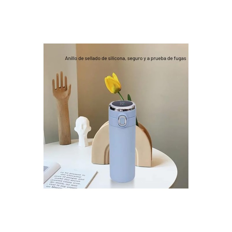 Termo Inteligente, Botella Deportiva de Acero Inoxidable, Aislamiento al Vacío,