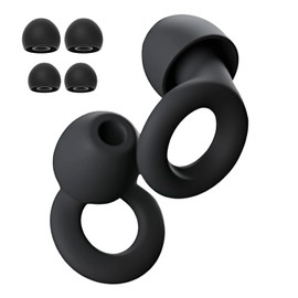 2 Ohrstöpsel – Ultrabequeme, wiederverwendbare, Silikon Ohrstopfer，geräuschreduzierende Ohrstöpsel für Schlaf, Konzentration, Reisen, Geräuschempfindlichkeit，SNR 24 dB Geräuschreduzierung-schwarz