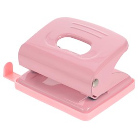 TEHAUX 2 Hole Punch - Paper Heavy Duty Metal Hole Puncher for Binder, 20 Sheet Puncher Capacity, Office & School Supplies, Round Punching with Non-Slip Base Pink