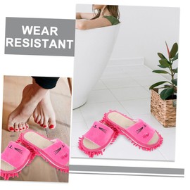 FOMIYES 2pairs Mop Slippers for Women Chenille Floor Cleaning Slippers Winter House