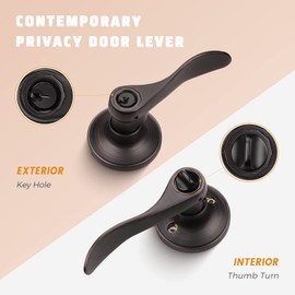 KNOBWELL 3 Pack Entrance Door Lever Door Handle(for Office/Front Door) Reversible for Right and Left Side, Drop Style Leversets Not Keyed Alike