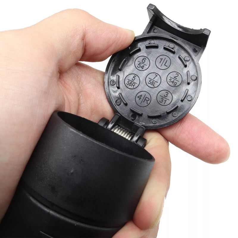 7 Way Blade to 7 Pin Round Trailer Adapter Plug
