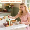 Napkin Holder for Table, Wooden Napkin Holder with Salt and