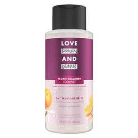 Love Beauty And Planet Champú Multibeneficios 5 En 1 Love Beauty And Planet Con Queratina Vegana, Colágeno Y Mandarina Bronceada Para Una Limpieza Profunda, Hidratación, Fuerza, Volum Blanco 13,5 Onz