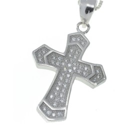 SpringNahal Silver Jesus Christian Prayer Cross Charm Pendant Necklace for Men Women