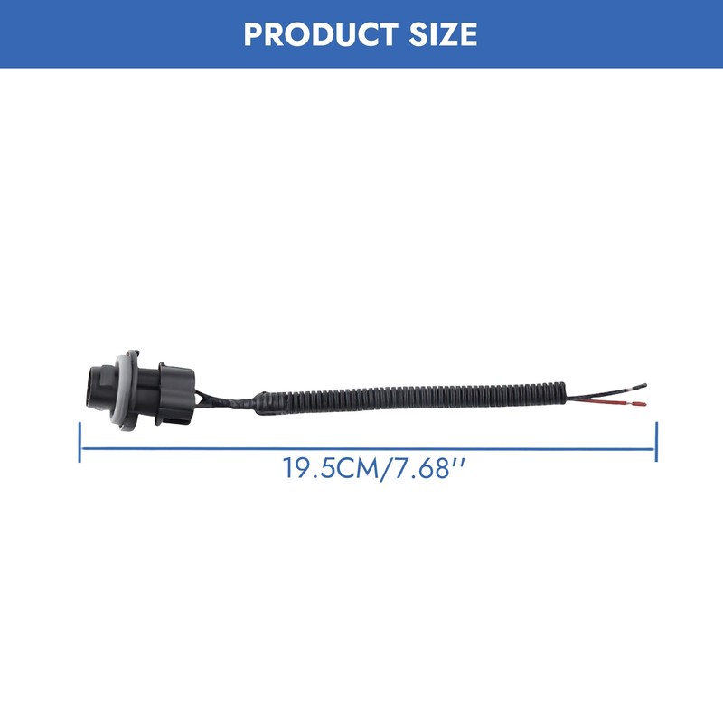 2 Pcs License Plate Light Socket Black Rear Lamp Wire