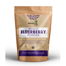Nature’s Root Elderberry Powder 500g – Pure Natural Fruit Powder for Smoothies, Juices, Baking & Drinks – Rich in Anthocyanins – Ideal for Recipes & Wellness Blends