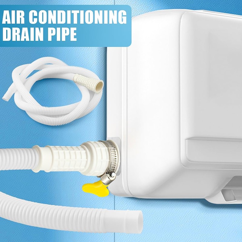 Air Conditioner Drain Hose Kit, with Cuttable Rubber Adapter &