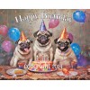 Unbranded Pug Dogs Birthday Party Card & Printed Envelope hand-crafted