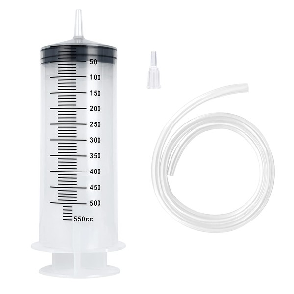 500/550ml Extra Large Syringe, Plastic Syringe with 40inch Plastic Tubing