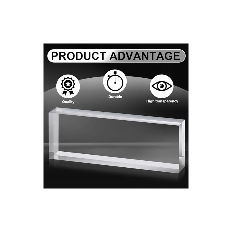 Yousoontic 2 Pcs Clear Acrylic Blocks for Display Blank Name