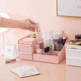 Organizador De Maquillaje Con Cajones Multifuncional Color Rosa