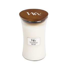 WoodWick White Teak Pluswick Large Hourglass Candle, 22 oz.