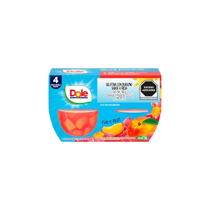 Dole Peach in Strawberry Jelly - Cuenco (4 x 113