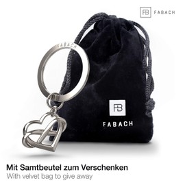 FABACH Heart Keyring with Infinity Sign "Infinite Love" - Infinity Pendant with Heart for Girlfriend, Boyfriend, Couples - Partner Lucky Charm - I Love You Forever, silver