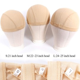 Mesh Dome Caps For Wig 6 Pcs Stretchable Beige Mesh Dome Wig Cap Breathable Spandex Wig Caps For Making Wigs (6 Pcs, Beige, L)