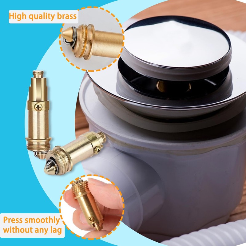 JINXIAN 2pcs Basin Pop Up Clack Slotted Plug Bolt Assembly