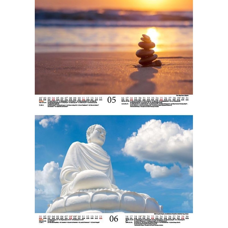 Seelenzauber Zen Magic DIN A4 Calendar for 2025 Feng Shui