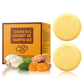 YAFUSIPE 2 Pack Ginger Hair Regrowth Shampoo Bar Turmeric Soap for Hair Growth Natural Ginger Solid Bars for Thinning Strengthen Curly Oily Hair Anti Hair Loss Travel Deep Cleansing Women Men 4.23OZ/120g
