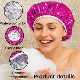 Haarmaske, Heizhaube, Zinnfolienhaube, Haarmaskenhaube, Für Haarpflege Mit Haarpflegecreme, Verbessert Die Haarpflege Effekte, Reparatur Für Geschädigtes Haar, Lange Haare Pflege Accessoire(2 Stück