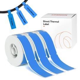 NIIMBOT NIIMBOT Kabel Etiketten Kabelbeschriftung für D110M / D110 / D11 /D11H Etikettendrucker, 12.5mm x 109mm 65 Etiketten/Rolle, 3-Rollen Thermo-Etikettenband für Home-Office-Etikettenbänder, Blau