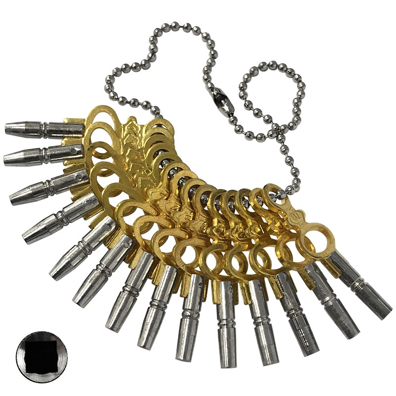 (PWK) Set Of 14 Pocket Watch Keys Size 00-12 :