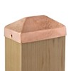 4x6 Hammered Copper Pyramid Post Caps (3-Pack) - Extended Lip