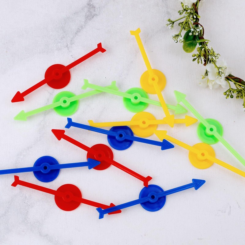 12pcs Arrow Game Spinners, 3.94in 4 Colors Plastic Spinners for