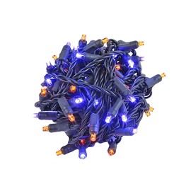 Novelty Lights Purple/Amber LED Christmas String Lights - UL Listed Indoor/Outdoor Light Set w/ 100 Mini Bulbs for Christmas Tree, Patio, Wedding Decor - (Black Wire, 34' Long)