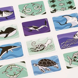 Fish 'N' Flip Card Game | Ocean Themed Strategy Game | Cooperative Game | Fun Family Game for Kids and Adults | Ages 7+ | 1-4 Players | Average Playtime 20 Minutes | Made by Helvetiq