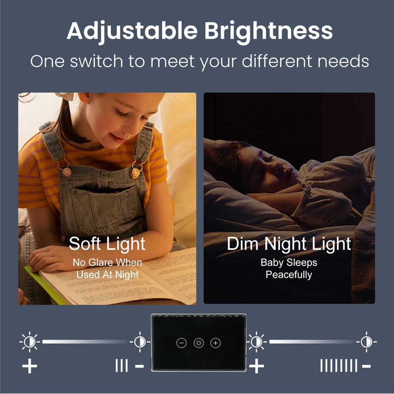 LOUYSGEN Smart Dimmer Switch Aluminum Frame Need Neutral Wire No