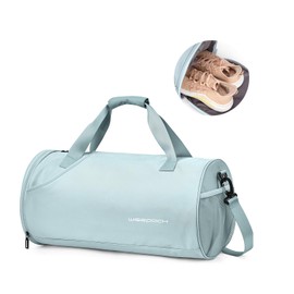 Gym Bag for Women Mens with Wet & Shoe Compartment,Small Duffle Bag for Travel Sport Gym Tote Bags Workout Bag Overnight Weekender Bag Carry on Travel Bag LIGHT BLUE