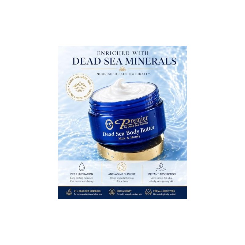 Premier Dead Sea Aromatic Body Butter- Milk and Honey, 175ml