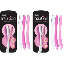 Wilkinson Sword - Intuition Augenbrauenformer f√ºr Frauen, 3 Rasierer, Gesichtshaarentferner und -trimmer, Peeling-Dermaplaning-Tool (Packung mit 2)