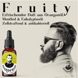 BEARDPRIDE Organic Men's Beard Oil, Original Beard Oil from the Barbershop, Beard Care Oil for Soft Beard, 100% Natural Beard Growth Oil, Beard Oil
