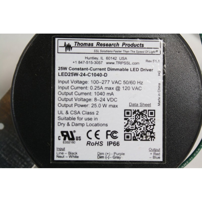 Thomas Led25W-24-C1040-D 25W Constant-Current Dimmable Led Driver