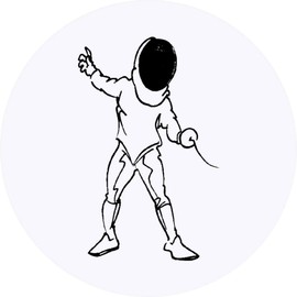 24 x 40mm Round 'Fencing' Stickers (SK00015394)