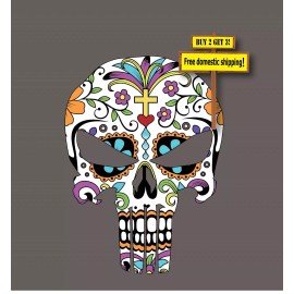 Oracal Sugar Skull JDM Day of the Dead Punisher Decal Sticker Dia De Los Muertos p123