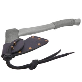 Leather Hatchet Sheath Axe Holster, Buffalo Hide Axe Head Cover with Belt Loops Axe Protector (Blade D: 4 1/8" ~ 4 1/2", Black)