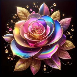 Glitter Golden Pink Rose PVC Vinyl Car Decals Stickers Waterproof Self-Adhesive Decals for Cars, Laptops, Trucks, Motorcycles Wall Window Luggage Scratch Cover Door Decor Sticker