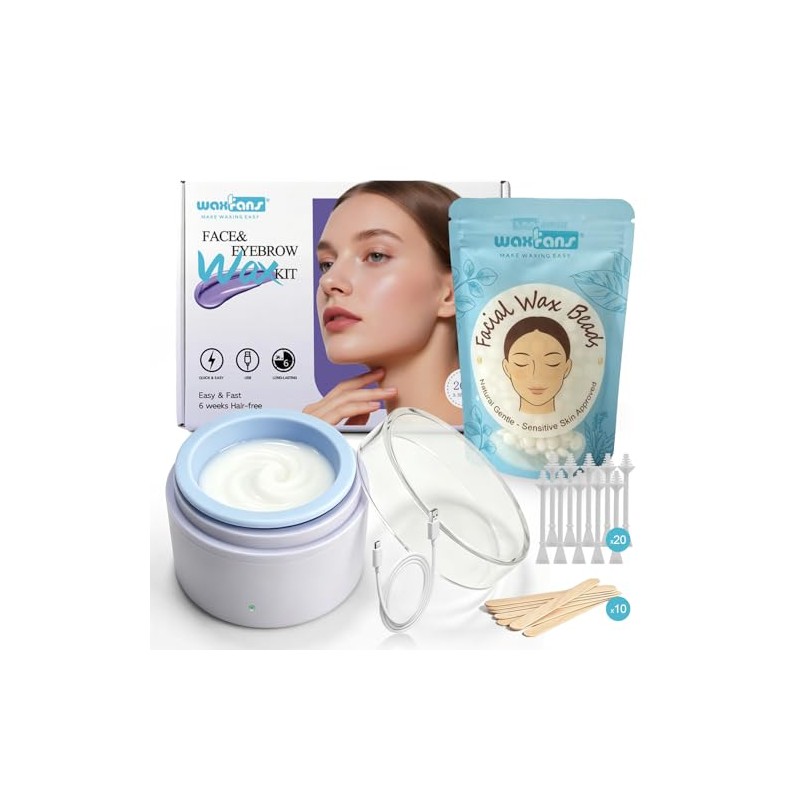 Complete Face Waxing Kit with Mini Wax Pot for Women