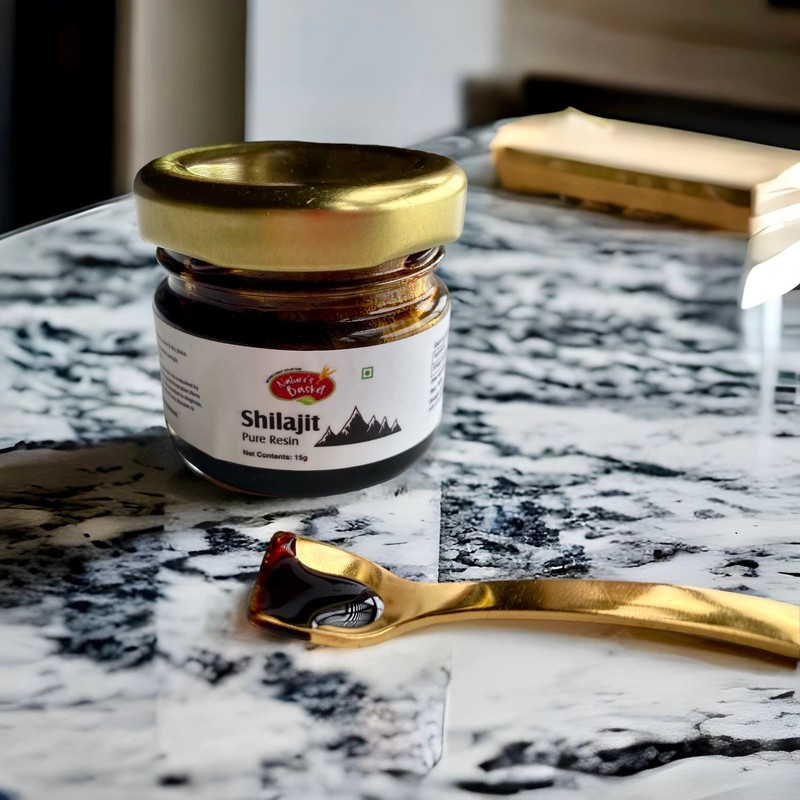 Nature's Basket Shilajit Resin with Measuring Spoon Included - (15