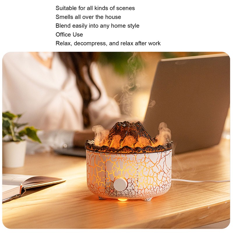 Volcano Diffuser with Remote Control 10W 560ml Tank 100‑240V 165mAh