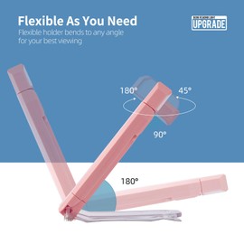 EGWASER USB Rechargeable Book Light for Reading in Bed, Portable Clip-on LED Reading Light, 3 Amber Colors & 3 Brightness Dimmable for Eye Caring, Long Lasting,for Book Lovers, Kids (500mAh Pink)