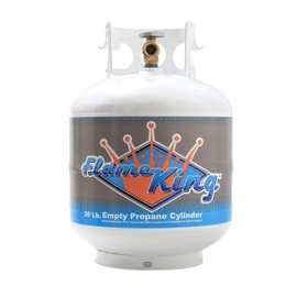Flame King YSN-201 20 Pound Steel Propane Tank Cylinder With Type 1 Overflow Protection Device Valve, Great For Grills And BBQs , White