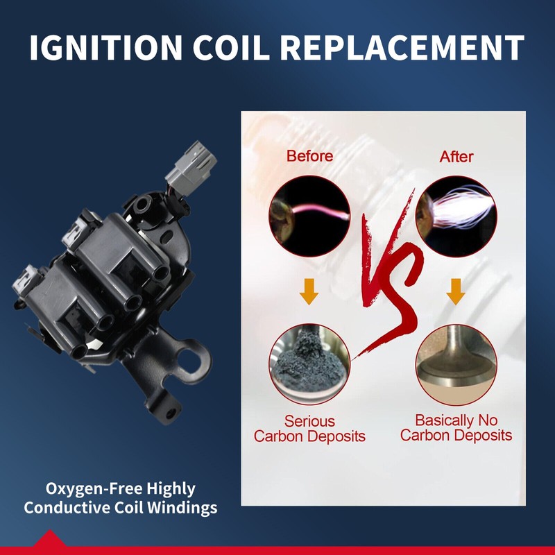 AMOTO Ignition Coil & 4x Spark Plug & 4X Wire