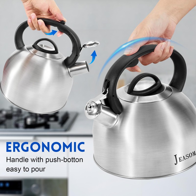 Jeasom Tea Kettle Stovetop - Food Grade Stainless Steel Whistling